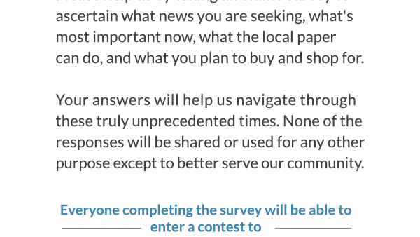 Take our COVID-19 impact survey for a chance to win